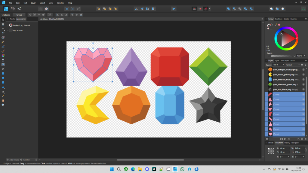 Making vector graphics in Affinity Designer