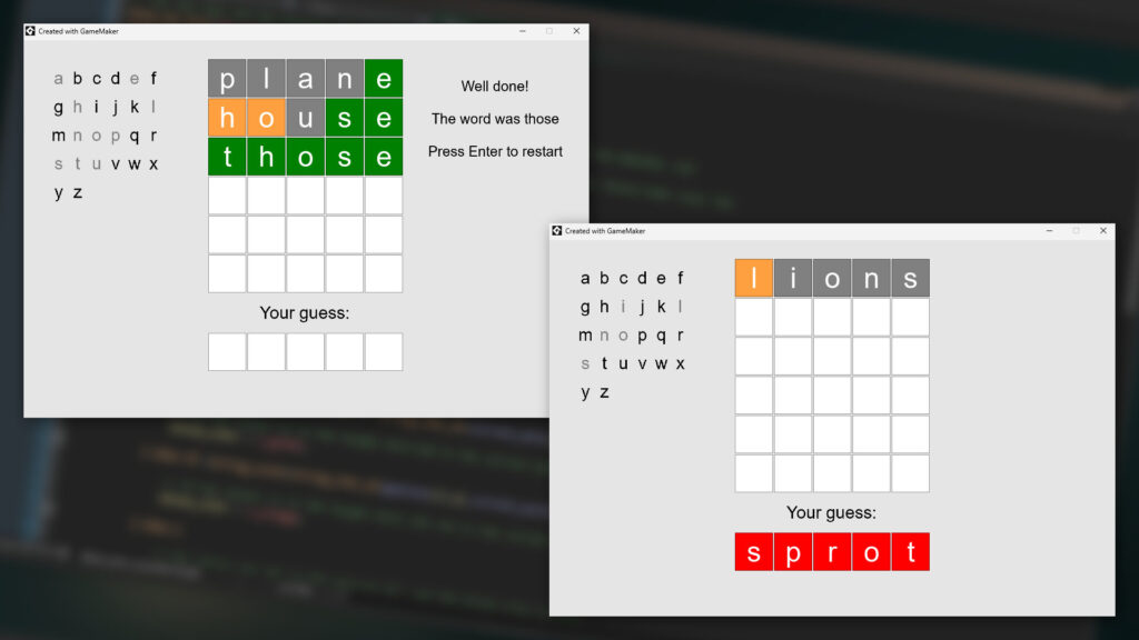 Learn to make a word guessing game in GameMaker