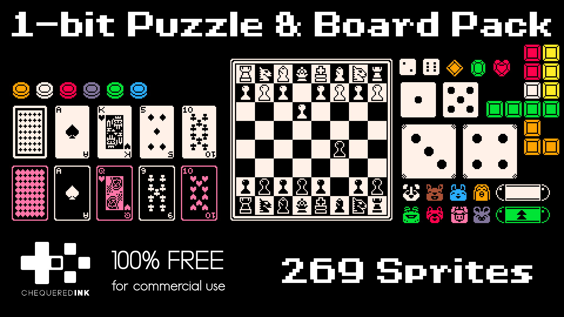 1-bit puzzle and board games pack